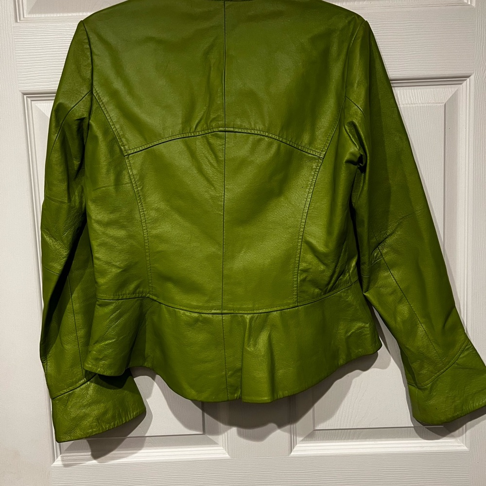 Shape FX Green Leather Women's Jacket SIZE 12 - Picture 2 of 5